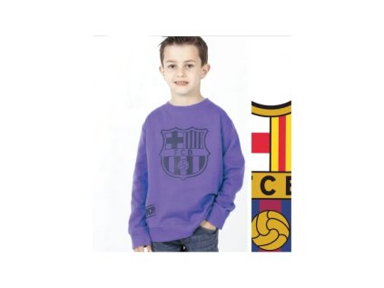 chlapcenska bavlnena mikina fc barcelona violet bc06532