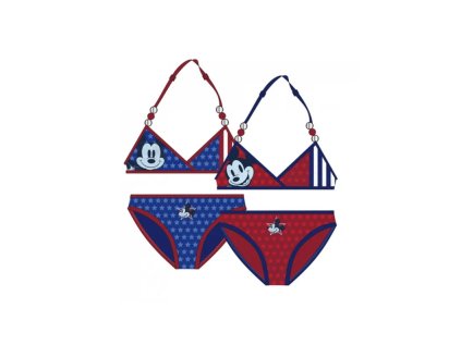 dievcenske dvojdielne plavky mickey modre 0292