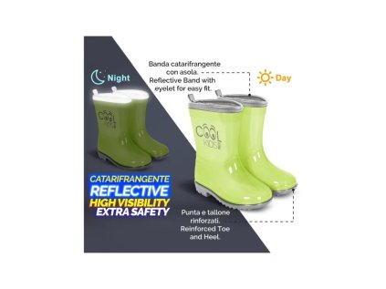 perletti detske reflexne gumaky cool kids green 15539
