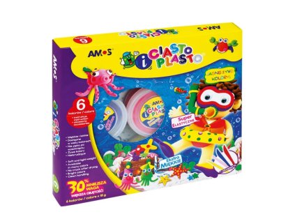modelovacia hmota pre deti amos ciastoplasto 6 farieb 618 g prislusenstvo
