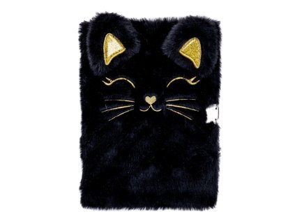 roztomily zapisnik astrapap fluffy kitty black 101025001