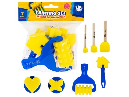 spongie a valceky na malovanie pre deti sada 7 ks astra 315024004