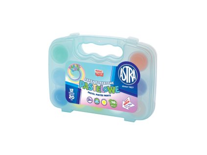 pastelove temperove farby v kelimku astra 12x20ml plastovy kufrik stetec 301122007