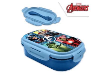deleny plastovy box na desiatu s vidlickou avengers av16034