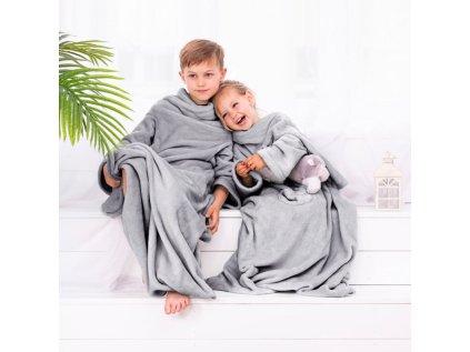 decoking detska tv deka lazy kids 90x105cm seda