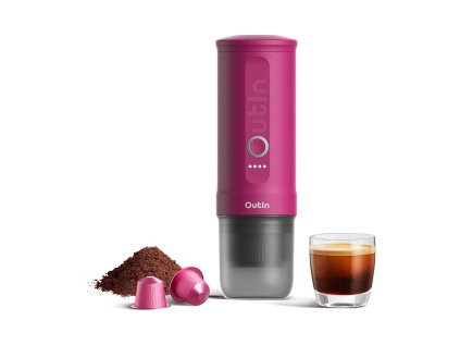 outin nano portable espresso machine crimson red