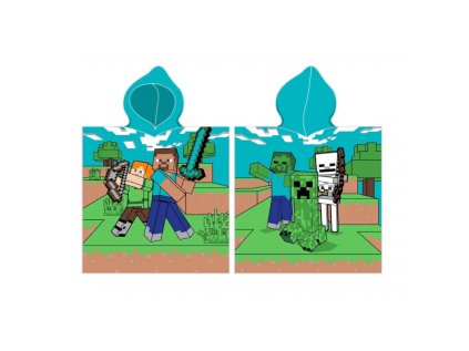 bavlnene ponco 55 110cm carbotex minecraft mc01923