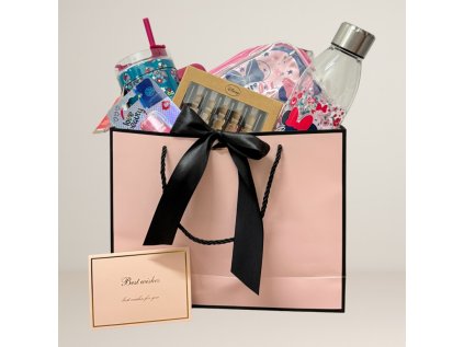 darcekovy balicek minie mouse v luxusnej ruzovej darcekovej taske s ciernou maslou