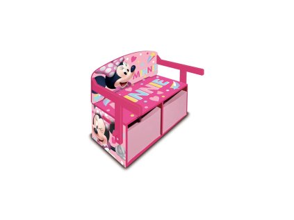 detsky dreveny nabytok 3v1 minnie mouse lavicka box na hracky stolik wd13980
