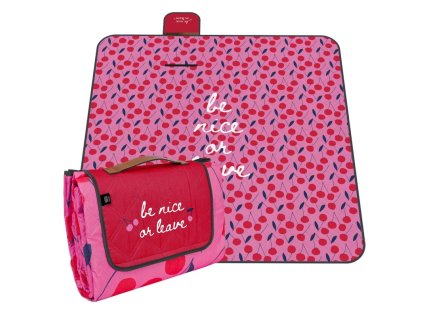 velka piknikova deka perletti travel cherry 200x200cm 13157