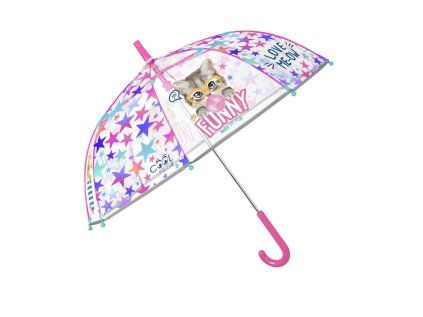 detsky reflexny transparentny dazdnik perletti cool kids funny cat 15655