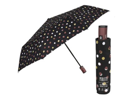 damsky mini dazdnik perletti technology s bodkovanym vzorom cierny 21780