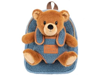 detsky plysovy batoh s odnimatelnou hrackou perletti toys macko teddy bear 13093