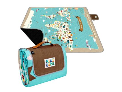 velka piknikova deka perletti travel mapa sveta 200x200cm 13152
