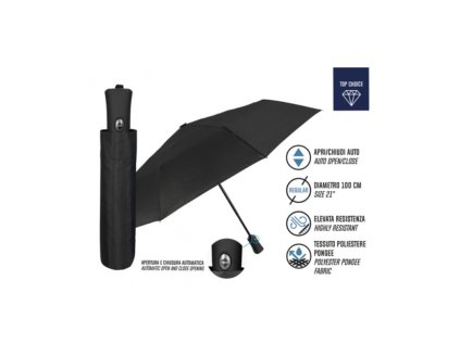 plnoautomaticky skladaci dazdnik perletti promozionali cierny 96009 01