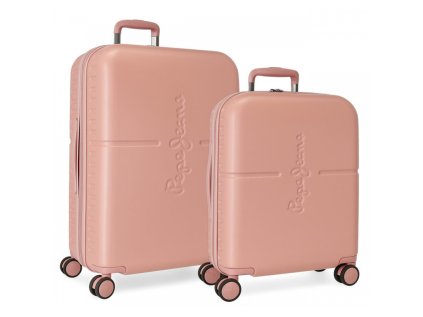 pepe jeans highlight rosa claro sada luxusnych abs cestovnych kufrov 70cm 55cm 7689524