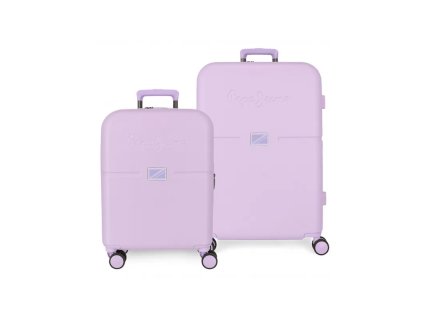 sada luxusnych abs cestovnych kufrov 70cm 55cm pepe jeans accent lila 7699535