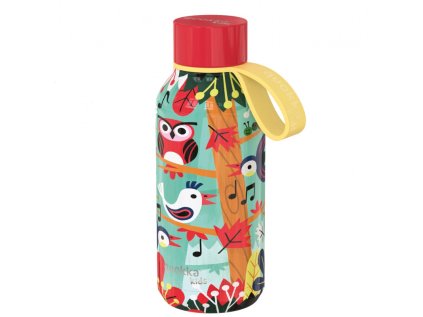 quokka kids solid nerezova flasa termoska s putkom grove birds 330ml 40149