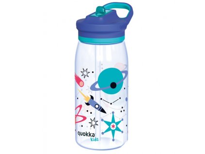 quokka kids glow plastova flasa so slamkou space 580ml 40282