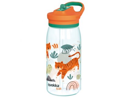 quokka kids glow plastova flasa so slamkou tigers 580ml 40281