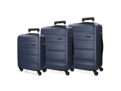 roll road flex navy blue sada abs cestovnych kufrov 55 65 75cm 5849462