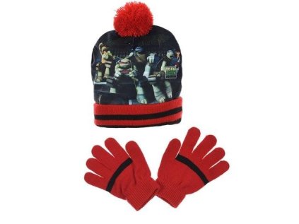 ČEPICE A RUKAVICE ŽELVY NINJA ph 4181 červená (Velikost 52)