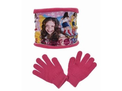 NÁKRČNÍK A RUKAVICE SOY LUNA ph 4549 malinový (Velikost uni)