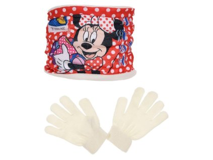 NÁKRČNÍK A RUKAVICE MINNIE hq 4128 krémový (Velikost uni)