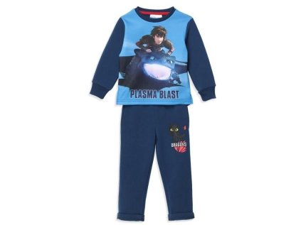 TEPLÁKOVÁ SOUPRAVA JAK VYCVIČIT DRAKA rh 1219 tm. modrá (Velikost 98)