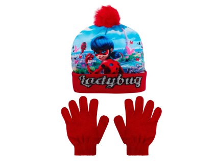 ČEPICE A RUKAVICE KOUZELNÁ BERUŠKA hs 4285 červená (Velikost 52)