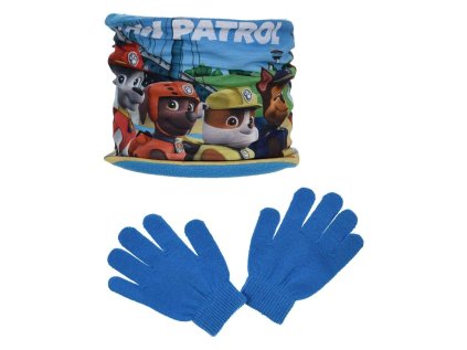 NÁKRČNÍK A RUKAVICE TLAPKOVÁ PATROLA rh 4211 modrý (Velikost uni)
