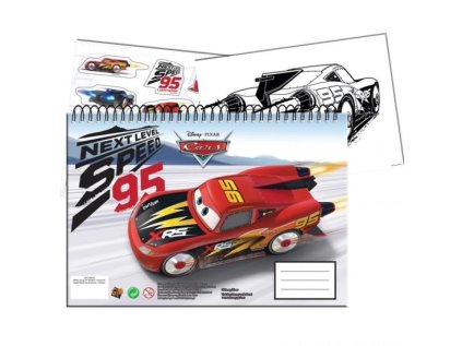SPIRÁLOVÝ BLOK SE SAMOLEPKAMI CARS Gim 47416 (Velikost uni)