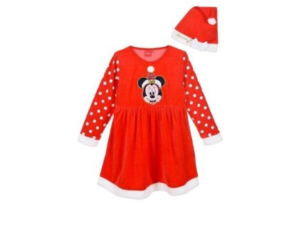ŠATY A ČEPICE MINNIE VÁNOCE th 2164 červené (Velikost 3)