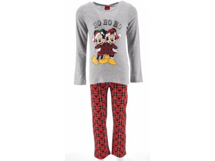 PYŽAMO MINNIE A MICKEY vánoce hu 2102 šedo - červené (Velikost 3)