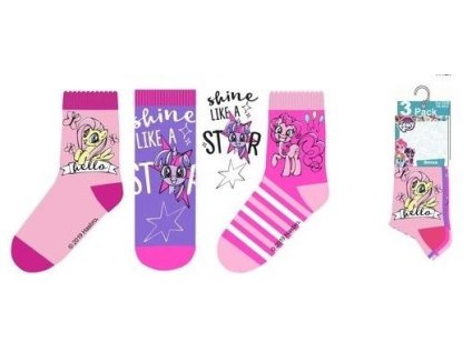 SADA 3 KS PONOŽKY MY LITTLE PONY rhs 0688-1 (Velikost 23-26)