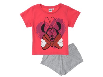 PYŽAMO MINNIE Erv 34578 jahodově - šedé (Velikost 4)