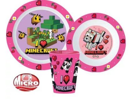 3 - DÍLNÝ PLASTOVÝ SET MINECRAFT j 11136 kelímek malinový (Velikost uni)