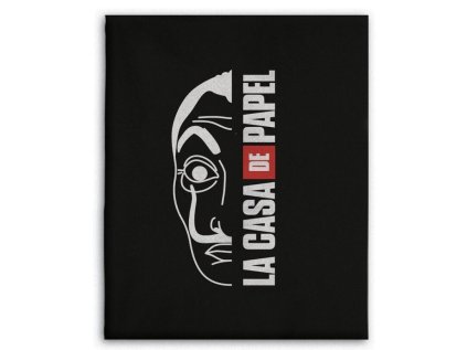 FLÍSOVÁ DEKA PAPÍROVÝ DŮM AY 007 černá (Velikost uni)