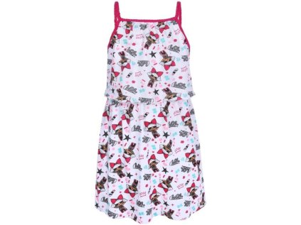 ŠATY LOL em 058 bílo - malinové ram. (Velikost 2)