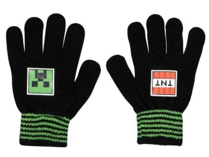 RUKAVICE MINECRAFT F UK 54888 černé (Velikost uni)