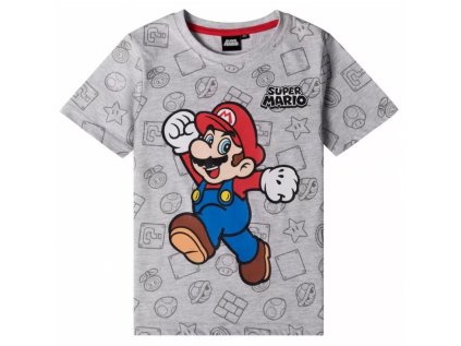 TRIČKO SUPER MARIO FUK s23 60608 - šedé 400a (Velikost 4)