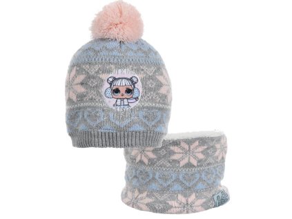 SOUPRAVA ČEPICE A NÁKRČNÍK L.O.L. hu 4095 grey (Velikost 52)