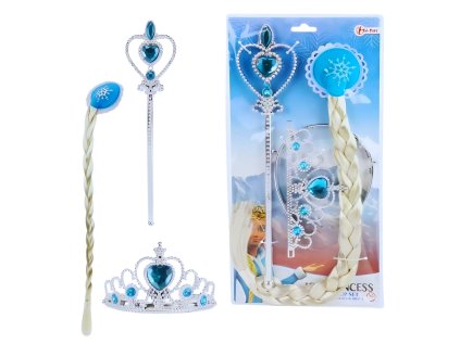 SOUPRAVA PRO PRINCEZNU Din 12136a hůlka, čelenka a cop (Velikost uni)