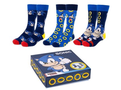 SADA 3 KS PONOŽKY SONIC Cer 1945 box (Velikost 36-41)