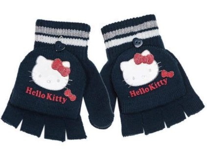 RUKAVICE DVA V JEDNOM HELLO KITTY nh 4041 tm. modré (Velikost uni)