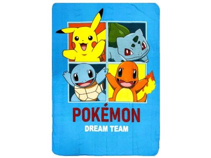 FLÍSOVÁ DEKA POKÉMON Ay pokbleu modrá (Velikost uni)