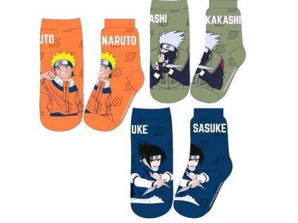 SADA 3 KS PONOŽKY NARUTO em 010 (Velikost 23-26)