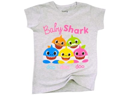 TRIČKO BABY SHARK Em 029 šedé girl (Velikost 2)