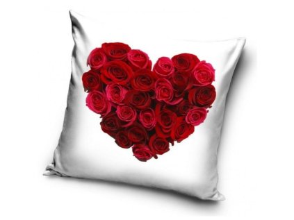 POVLAK NA POLŠTÁŘ SRDCE Car 191004 růže (Velikost uni)