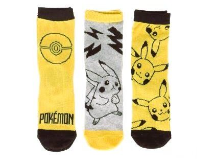 SADA 3 KS PONOŽKY POKÉMON Erv 40276 žluté (Velikost 23-26)